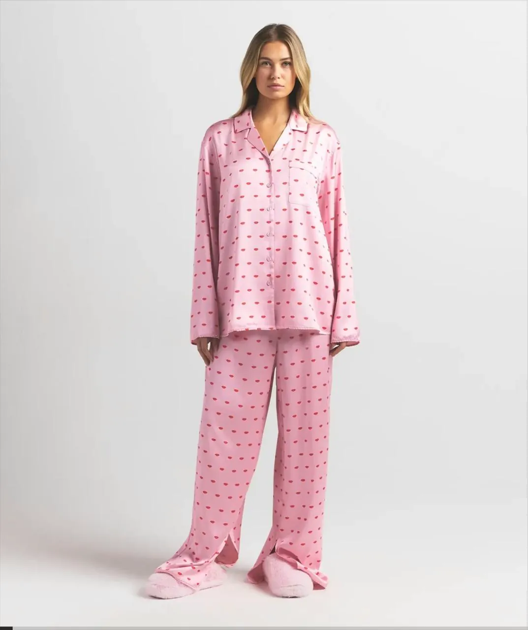 SKIMS Woven Shine Long Sleep Set